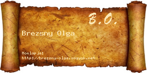 Brezsny Olga névjegykártya
